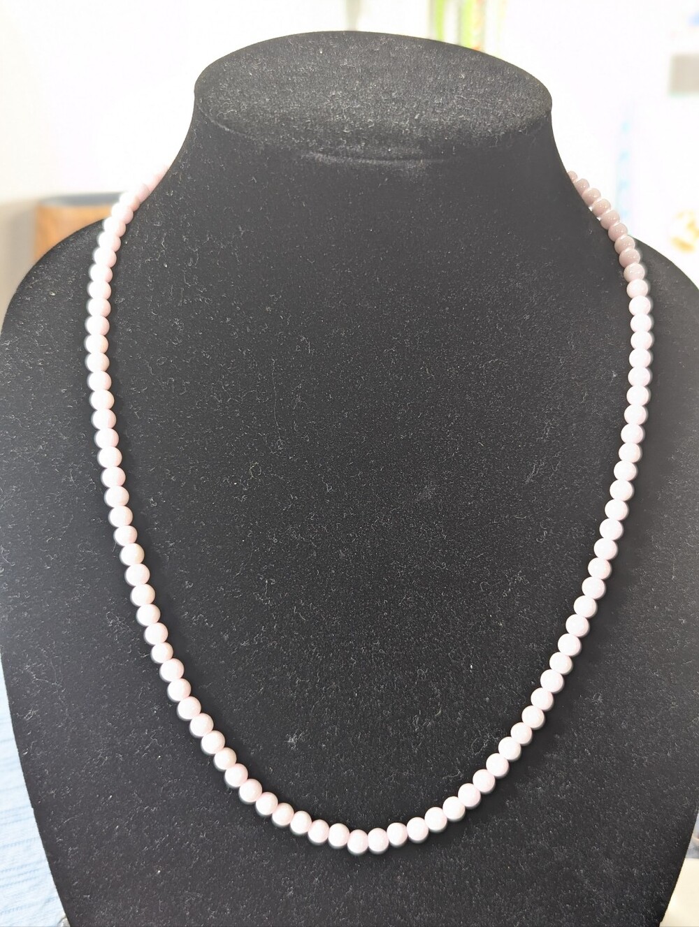 Pink Jadeite Necklace- 5mm 22 Inches- Light Pink Color - Choice Of One-New